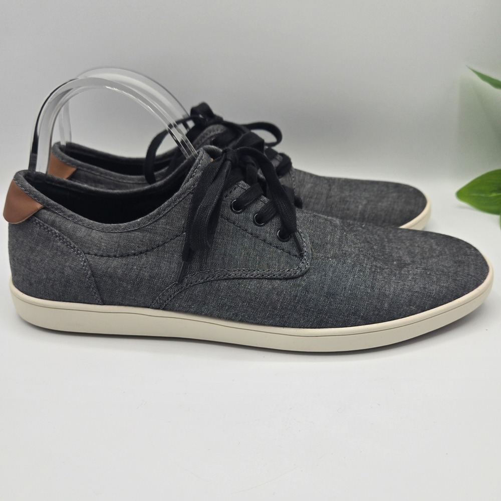 Steve Madden Fenta Sneaker Grey Canvas Lace Up Low Top MENS 13M